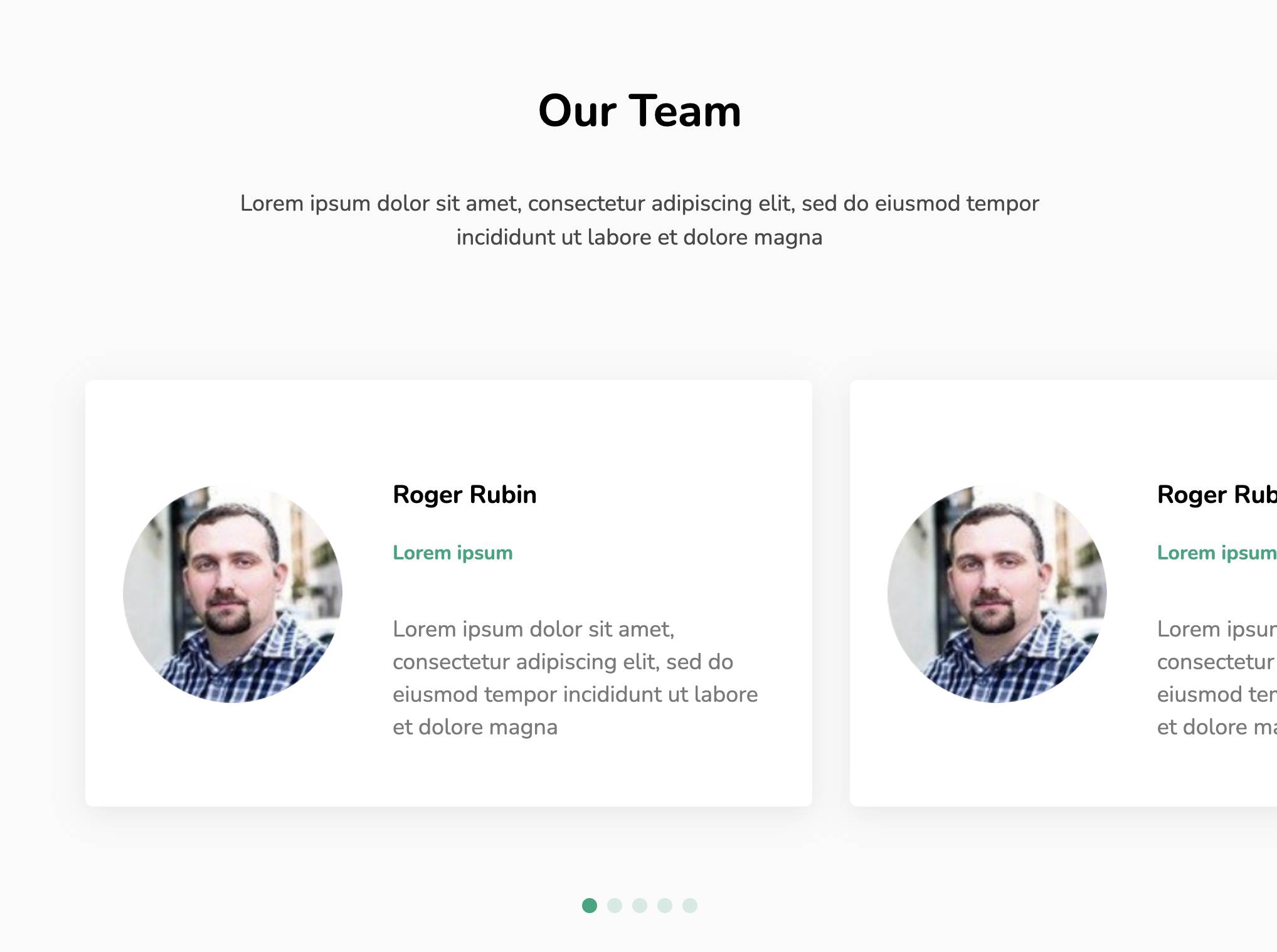 Team section for website: Responsive team page with slider tab example